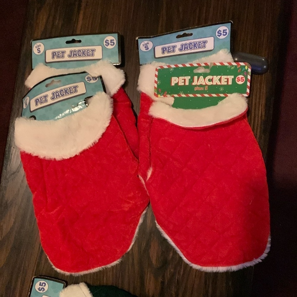 Lot of 6 Holiday Pet Jackets